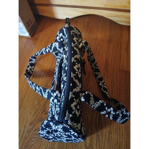BELLA TAYLOR QUILTED BLACK AND WHITE DOUBLE HANDLE PURSE BAG - Picture 9 of 9
